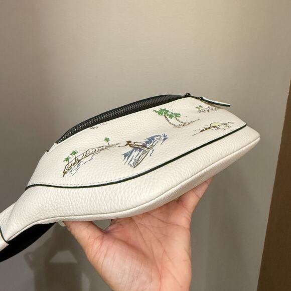 Last 2 ‼️Coach Warren Mini Belt Bag With Surf Print CBI28 Chalk Multi - Picture 5 of 14